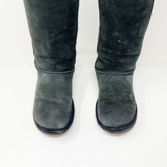 UGG Ugg Australia Classic Suede Black Tall Winter Boot Boots Women’s Size 6 - Picture 4 of 12